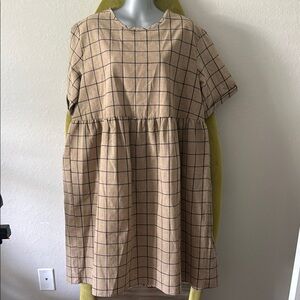 Plaid Short Sleeve Dress